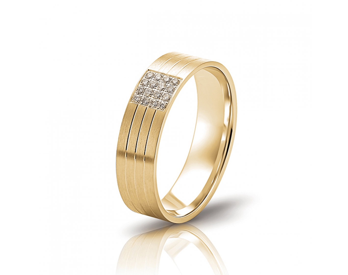 18k rose gold 6mm matte wedding band with diamonds and inlays Photos & images