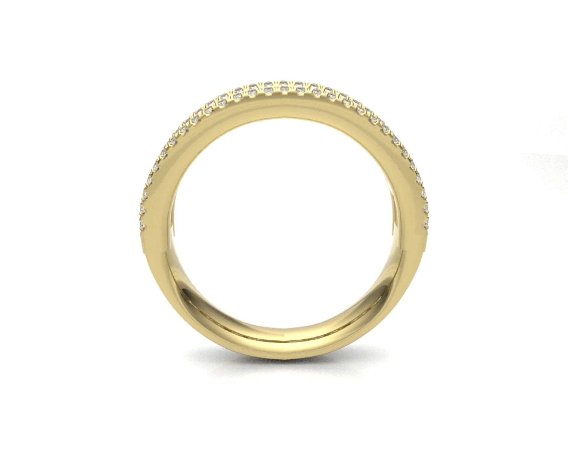 18k yellow gold multirow round & baguette diamond ring