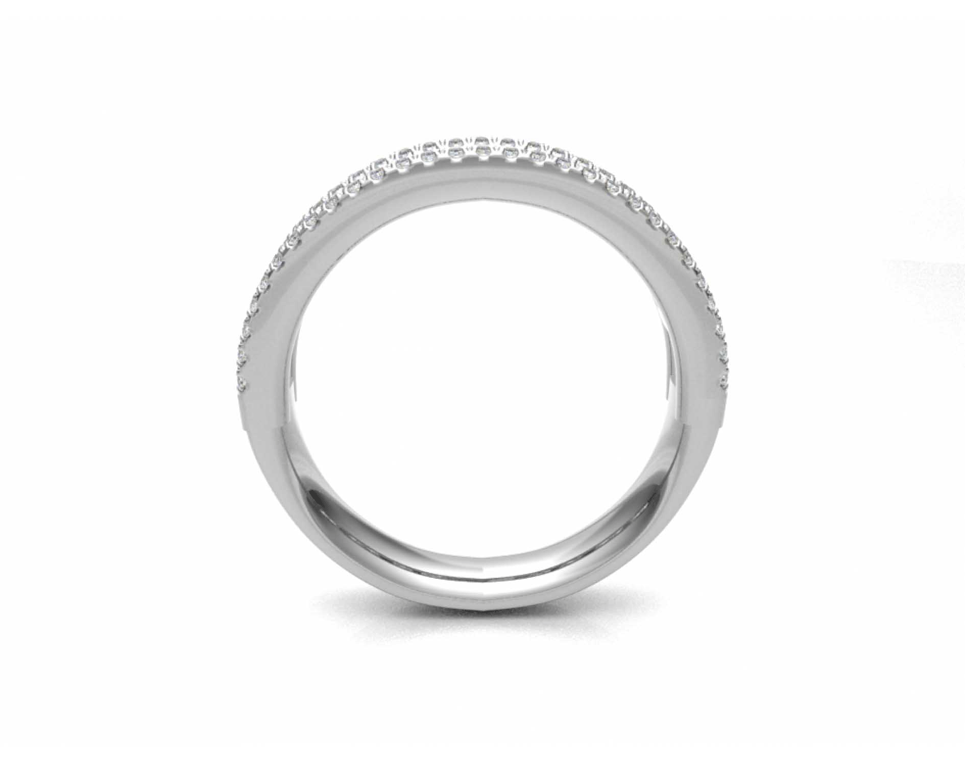 platinum 950 multirow round & baguette diamond ring
