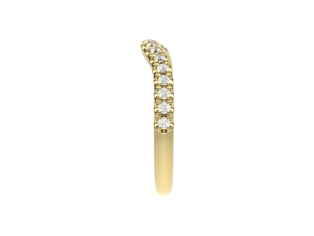 18k yellow gold v-shaped diamond half eternity ring