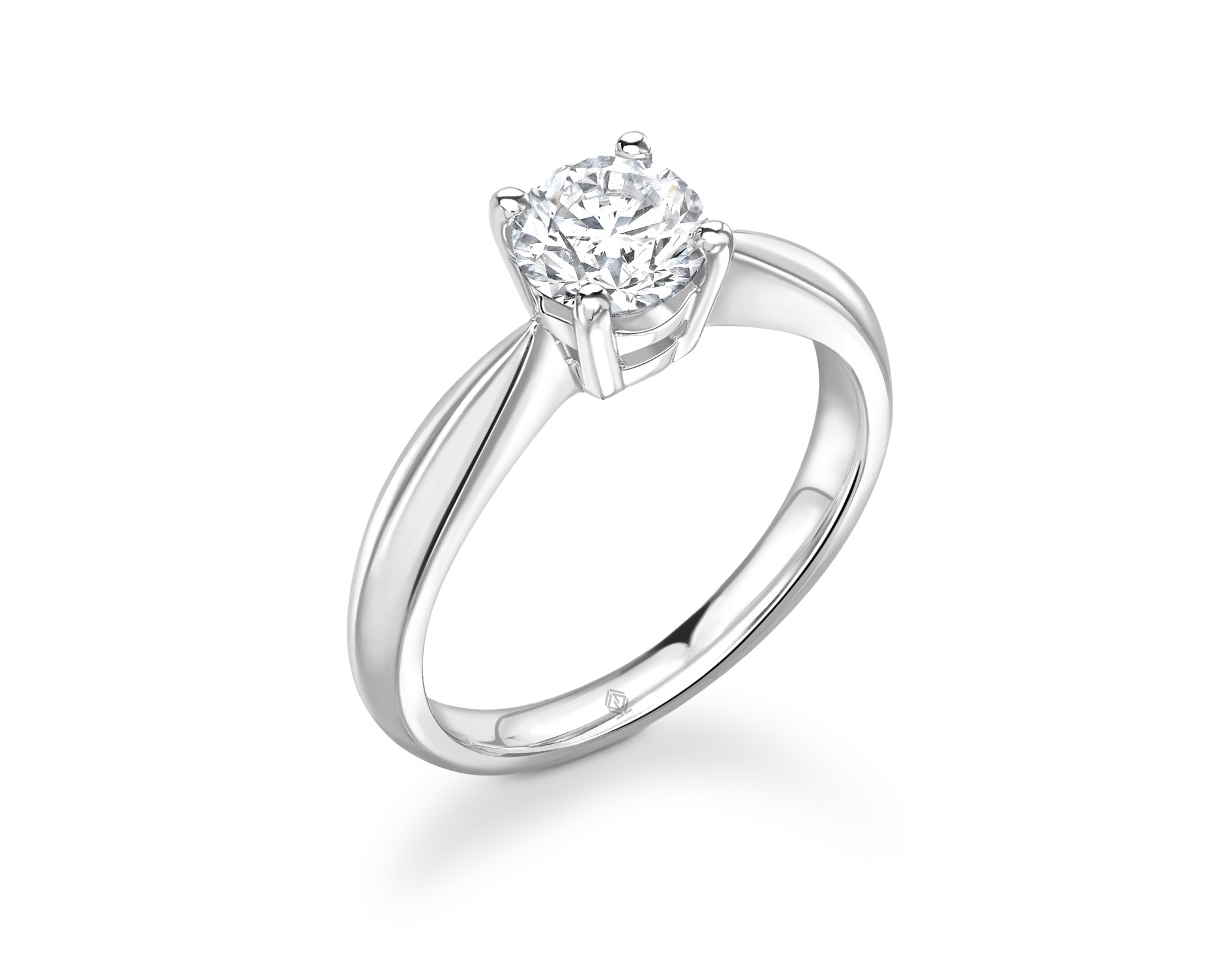 18K WHITE GOLD 4 PRONGS SOLITAIRE ROUND CUT DIAMOND ENGAGEMENT RING